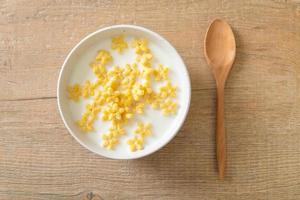 cereals with fresh milk photo