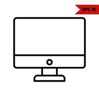 Illustration of computer line icon vector