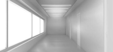 White empty corridor, 3d hospital, clinic, office vector