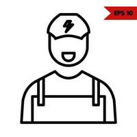 Illustration of electrical engineering line icon vector