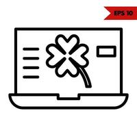 Illustration of laptop line icon vector