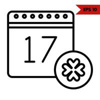 Illustration of calendar line icon vector