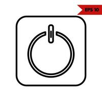 Illustration of on off button line icon vector