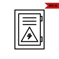 ilustración del icono de línea de fichas de electricidad vector