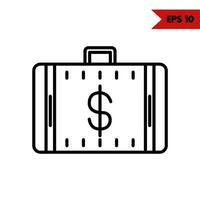 illustration of suitcase icon vector