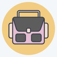 Icon Photograpy Bag. related to Photography symbol. color mate style. simple design editable. simple illustration vector