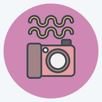 icono de la fotografía submarina. relacionado con el símbolo de la fotografía. estilo compañero de color. diseño simple editable. ilustración sencilla vector