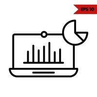 Illustration of computer line icon vector