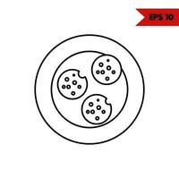 ilustración del icono de la línea de galletas vector