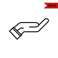 illustration of hand line icon vector