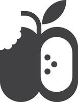 bitten apple illustration in minimal style vector