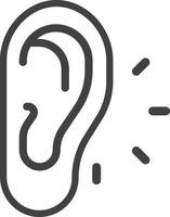 orejas escuchando música ilustración en estilo minimalista vector
