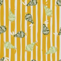 Scribble pears seamless pattern. Hand drawn fruits botanical backdrop. Naive art style. vector