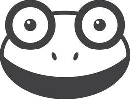 frog face illustration in minimal style vector