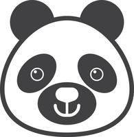 panda face illustration in minimal style vector