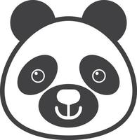 panda face illustration in minimal style vector