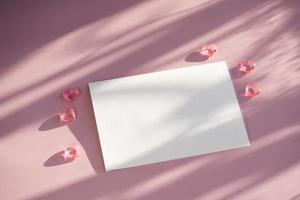 Mockup for a Love letter with white card. photo