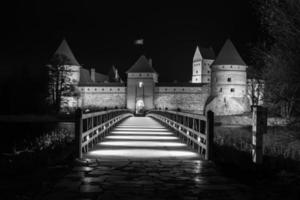 Trakai castle at night photo