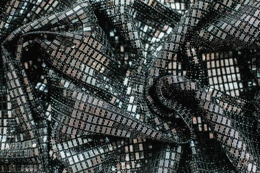 Sequins close-up macro. Abstract texture background with sequins. photo