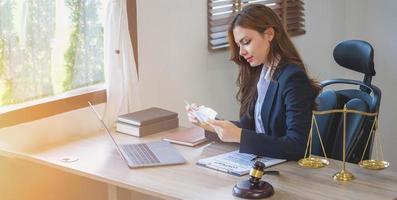 Law, Counsel, Agreement, Contract, Lawyer, Advising on litigation matters and signing contracts as a lawyer to receive home and land mortgage complaints from customers. concept lawyer photo