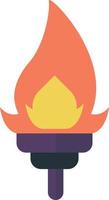 Torch flame illustration in minimal style vector