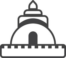 ilustración de templo de estilo tailandés en estilo minimalista vector