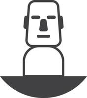 Easter Island stone head illustration in minimal style vector