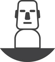 Easter Island stone head illustration in minimal style vector