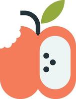 bitten apple illustration in minimal style vector