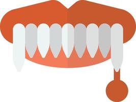 vampire mouth illustration in minimal style vector