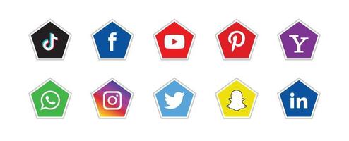 iconos de redes sociales. logotipos de facebook, instagram, twitter, youtube. símbolos vectoriales editoriales. vector