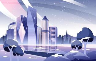 Winter Cityscape Background vector