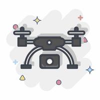 Icon drone and Aerial Imaging. related to Photography symbol. Comic Style. simple design editable. simple illustration vector