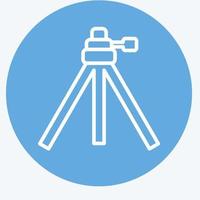 Icon tripod. related to Photography symbol. blue eyes style. simple design editable. simple illustration vector