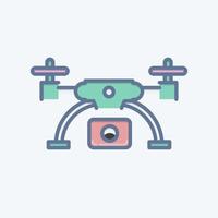 Icon drone and Aerial Imaging. related to Photography symbol. doodle style. simple design editable. simple illustration vector