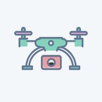 dron icono e imágenes aéreas. relacionado con el símbolo de la fotografía. estilo garabato. diseño simple editable. ilustración sencilla vector