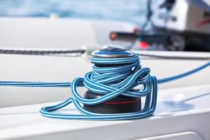 Winch and rope, yacht detail. photo