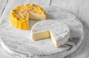 Camembert cheese wheels photo