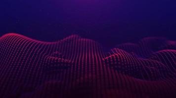Futuristic glowing wave. The concept of big data. Network connection. Cybernetics. Abstract dark background of red dots connected by lines. Digital landscape. 3d rendering. photo