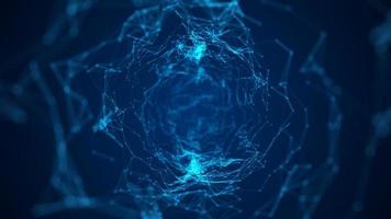 Abstract blue background of the solar system. A futuristic tunnel of moving blue lines and dots. Network connection. Internet connection worldwide. Visualization of big data. 3d rendering. photo