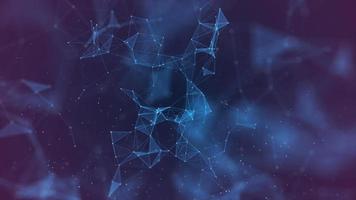 Abstract dark background with blue moving lines and dots. Network connection. Internet connection worldwide. The concept of big data. 3d rendering. photo