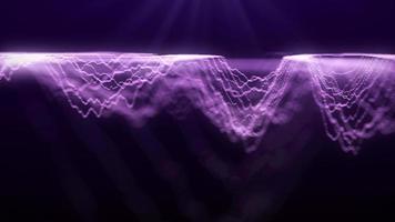 Abstract background with purple dynamic wave. Visualization of the data flow. An active musical wave in space. Visualization of big data. 3d rendering. photo