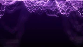 Abstract background with purple dynamic wave. Visualization of the data flow. An active musical wave in space. Visualization of big data. 3d rendering. photo