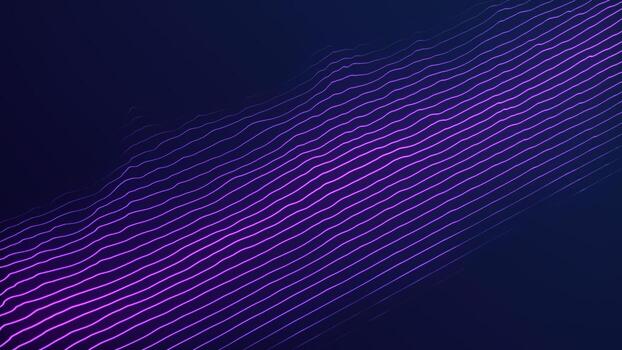 Abstract background with purple dynamic wave. Visualization of the data flow. An active musical wave. Visualization of big data. 3d rendering. photo