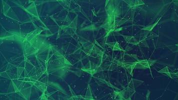 Abstract background with green moving lines and dots. Network connection. Internet connection worldwide. The concept of big data. 3d rendering. photo