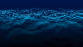 Abstract background with blue dynamic wave. Visualization of the data flow. An active musical wave in space. Visualization of big data. 3d rendering. photo