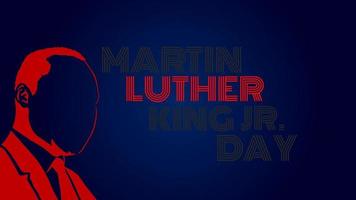 animierter martin luther king jr. Tag Neoneffekt rote weiße Farbe mit blauem Hintergrund video