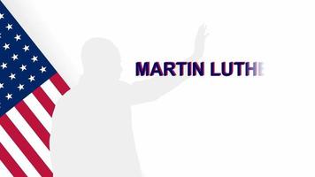 martin Lutero re jr. giorno tipografia movimento grafico. mlk giorno noi bandiera, bianca sfondo video