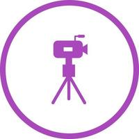 Unique Camera On Stand Vector Glyph Icon