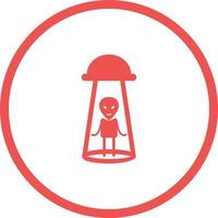 Unique Alien Abduction Vector Glyph Icon
